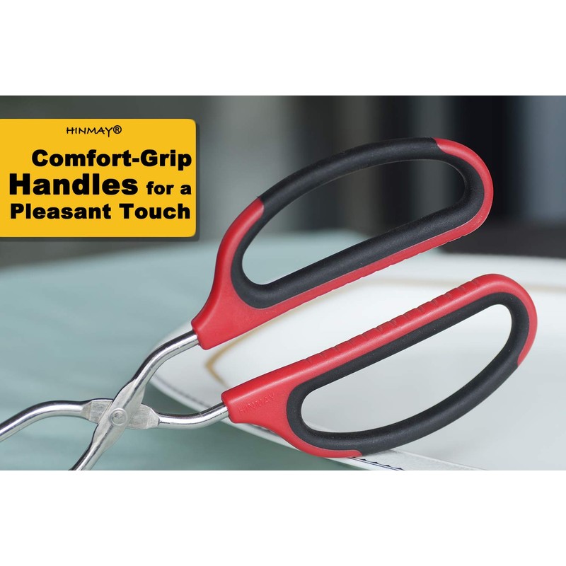 HINMAY Stainless Steel Scissor Tongs 10-Inch and 12-Inch Set, Set