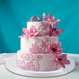 Losris White Cake Drums Round 12 Inch Cake Boards with 1/2-Inch Thick Smooth Edges for Multi Tiered Birthday Wedding Party Cakes Drum Board