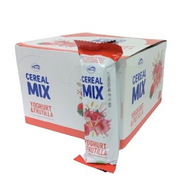 Arcor Cereal Mix Barrita de Cereal Cereal Bar with Strawberry Yoghurt, 26 g / 0.9 oz (box of 20 bars)