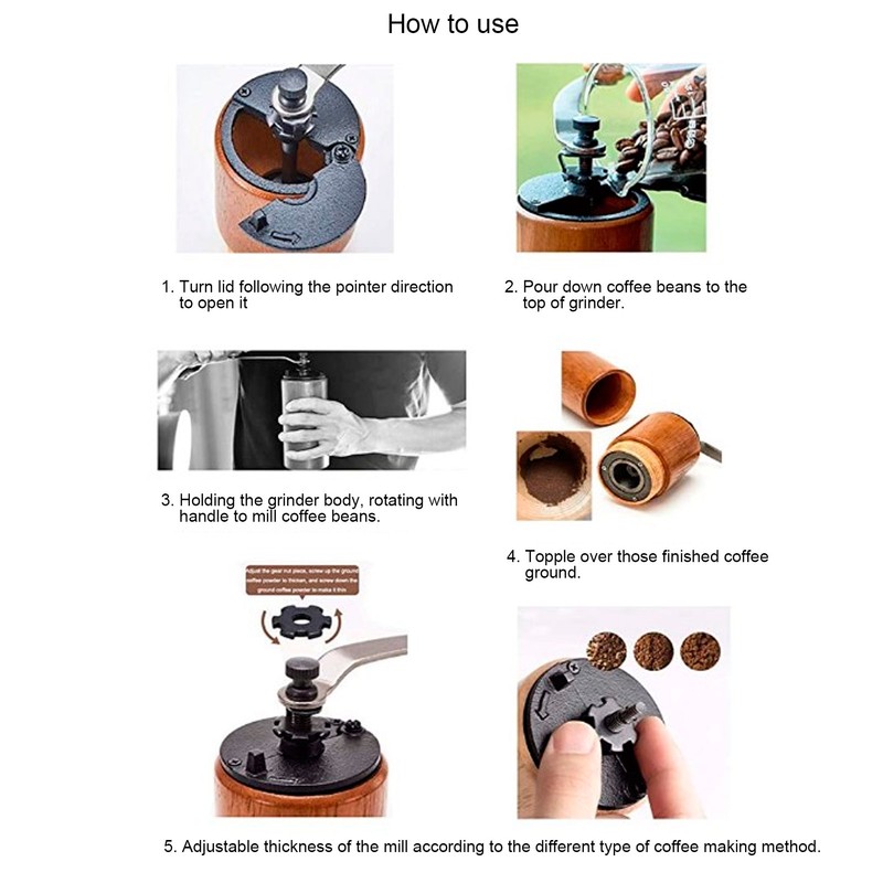 Wooden Manual Coffee Grinding Machine Portable Bean Grinder Coffee Making