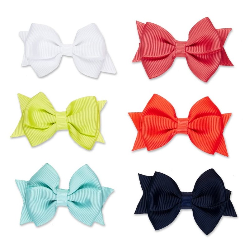 Scunci Toddler Assistant Bow Hair Clips, 6 Count