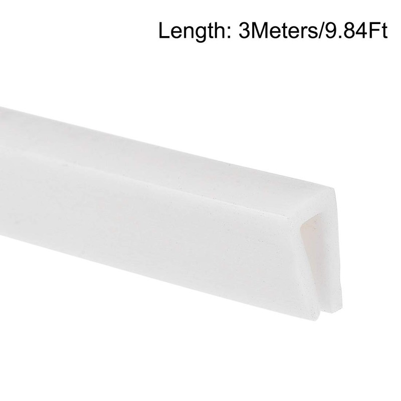 uxcell Edge Trim U Seal Extrusion, Silicone White U Channel