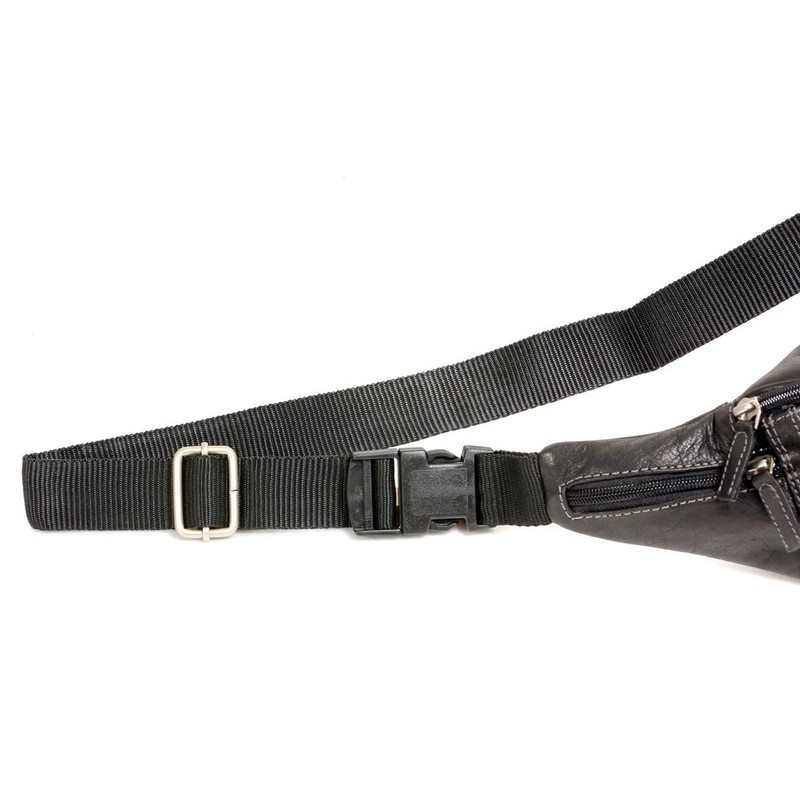 Buffalo Belt bag LEAS, Genuine Leather, black - ''LEAS Travel-Line''