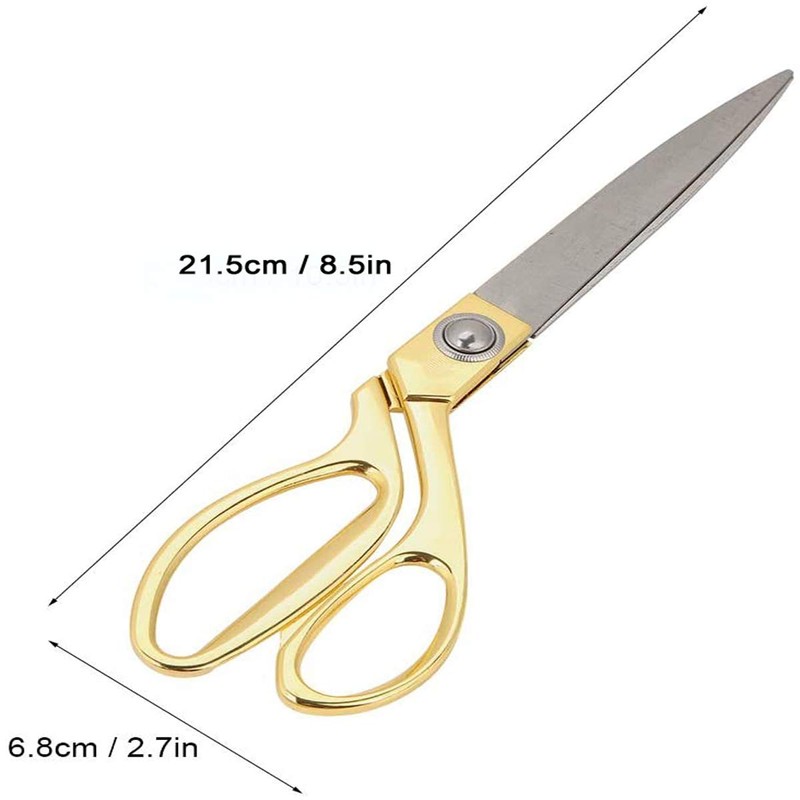 ZJMZZM 8.5 '' Gold Stainless Steel Sharp Tailor Scissors Professional