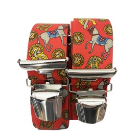 Generisch Circus Braces Horse Funny Colourful Austria 35 mm Wide in H-Shape with 4 Extra Strong Clips / Circus Horse Red ST-034, red