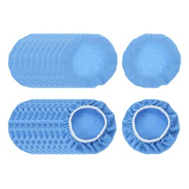 HARFINGTON 10pcs Car Polisher Bonnet Buffing Pad Micro-fiber Polishing Buffing Pad Cover for 9"-10" Car Buffer Bonnets Polisher, Light Blue