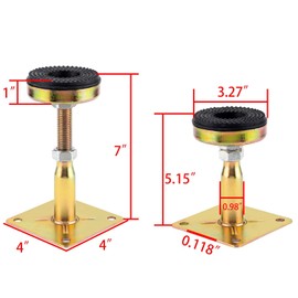 YEUQWJ 2-Pack Anti-Slip Shock Absorption,Adjustable Support Jack for The Floor,Post Floor Joist Jacks,RV Step Stabilizer,Mini Screw Jack- Post 5.15" to 7"