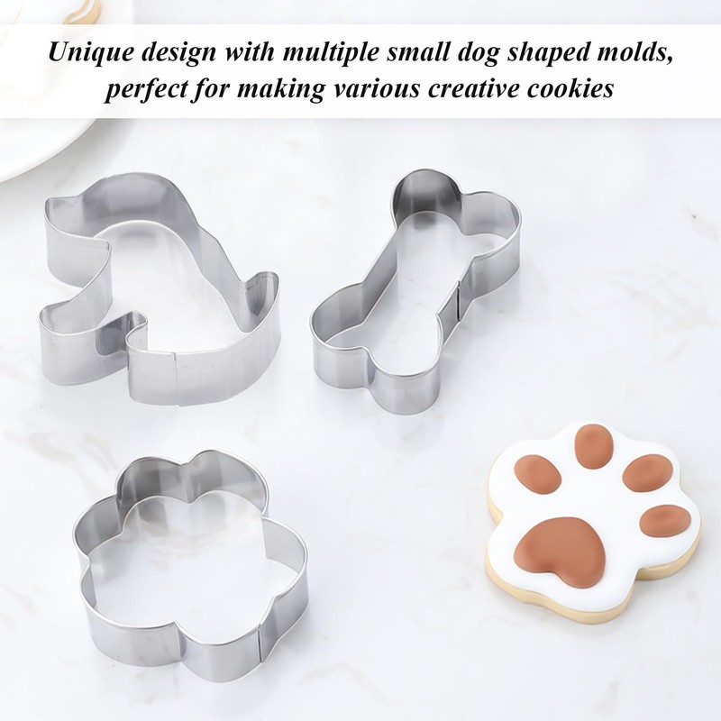 7 Pieces Puppy Theme Molds, Stainless Steel Molds, Creative Cookie