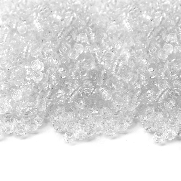Feleph 1000PCS Transparent Clear Round Plates 1X1 Building Blocks Parts