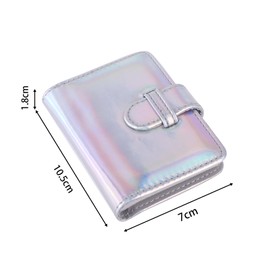 Mini Photo Album 28 Pockets for Mini Film, 2x3 Photo, Kpop Photos Card, Wallet Albums Book for Mini 12 11 40 7+ EVO 90 (Magic Silver, 28 Pockets)