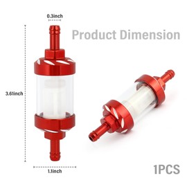 Motorcycle Fuel Filter of Motorcycle Parts,8mm Aluminum Automotive Replacement Fuel Filters,Universal Inline Fuel Filter for Car Accessories Fit Motorcycle Electric Motorcycle