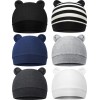 6 Gorras Para Bebé Recién Nacido, Orejas De Oso, Gorras