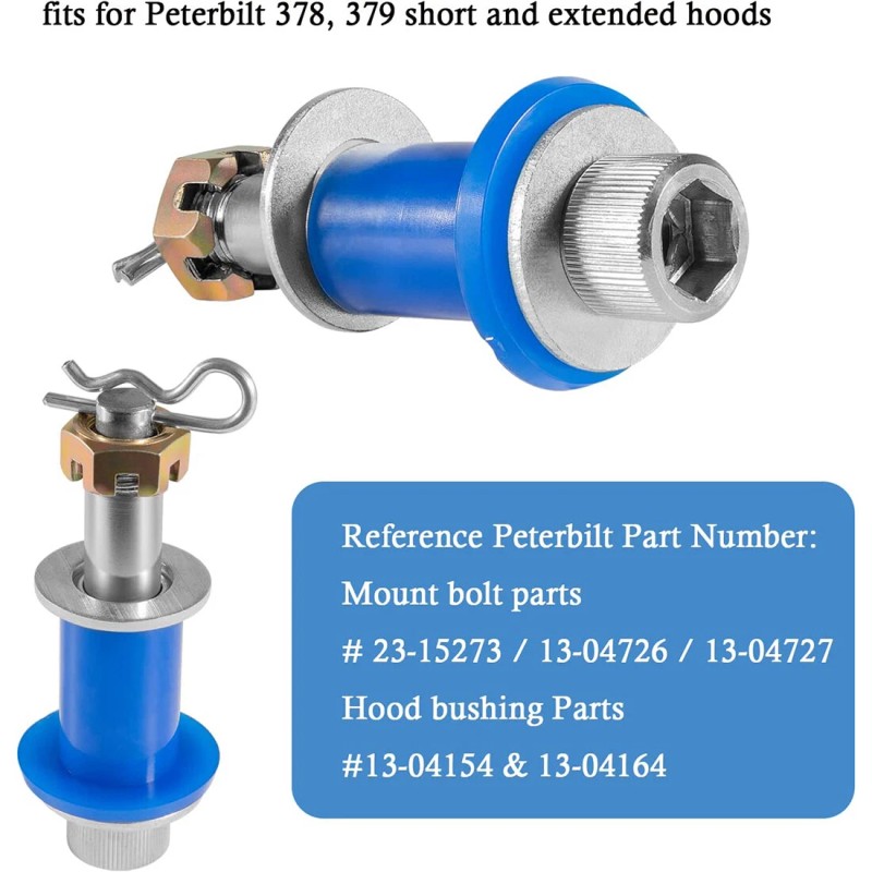 Pivot Hood Hinge Pivot Bushing and Mounting Bolt Set for