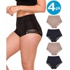 Barbra's High Waist Leg Elegant Lace Trim Panties, Assorted Color(