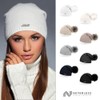 Neverless® Unique Women Lined Knitted Beanie Hat with Fur Bobble