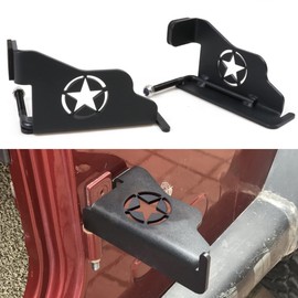 RERPRO Foot Pegs Rest Pedals Compatible with 1997-2006 Jeep Wrangler TJ Exterior Accessories Door Hinge Steel Doors Off Foot Peg, 1 Pair Star