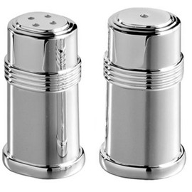 SILBERKANNE Florence Salt and Pepper Shakers 6 x 2.5 x 3 cm 2-Piece Premium Silver Plated Elegant Silver-Plated in Top Workmanship