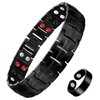 Feraco Mens Magnetic Bracelet Titanium Steel Magnetic Bracelet with Double