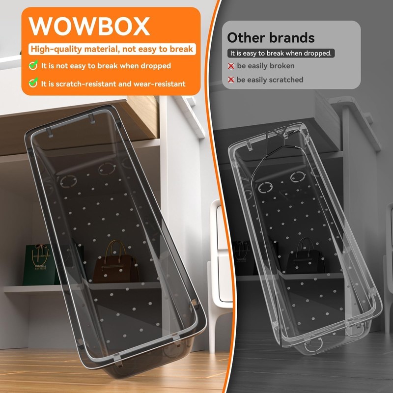 WOWBOX 32 PCS Clear Plastic Drawer Organizer Set, 4 Sizes
