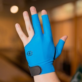 McDermott Billiard Pool Cue Glove - for Left Hand (Right-Handed Player) (Blue, Medium)