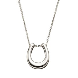 Cream Dot Stainless Steel Necklace, Metal Allergy, Surgical Stainless Steel, Women's, Short Chain, U-Shape, Metal, Plush, Horseshoe, Horseshoe, Gold, Silver