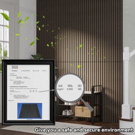 Oxdigi 3D Wood Slat Wall Panels - Decorative Fluted Acoustic Soundproof Grooved Wood Veneer Wall Panels for Walls and Ceilings, 23.6" x 47.2", 2-Pack, Light Walnut