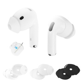 3 Paar Silikon-Ohrstöpsel für AirPods 4 + weiße Aufbewahrungstasche, weiche Ersatz-Ohrhörerabdeckungen, sichere Passform und rutschfeste weiche Ohrstöpselabdeckungen (Schwarz/Weiß/Transparent)