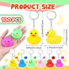 Deekin 100 Pcs Rubber Duck Keychain 2.17'' Cruise Duck Squeaky