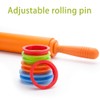 Adjustable Silicone Rolling Pin with 4 Spacers for Dough Pizza