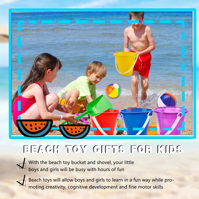 72 Pack Beach Bucket and Shovel Set 36 Mini Plastic