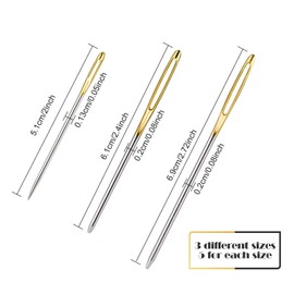 Redamancy Large Eye Blunt Needles, 15 Pcs 3 Sizes Sewing Needles, Metal Darning Needles, Clear Tube Sewing Needles Set, for Yarn Knitting Sewing or DIY Crafting, 5.1 cm, 6.1 cm, 6.9 cm