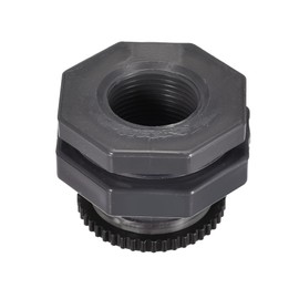 M METERXITY 1 Set PVC Bulkhead Fitting Thread Bulkhead Water Tank Connector with Plug Fitting for Aquarium Rain Bucket G3/4 Thread Gray