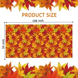 UROINEPA Fall Tablecloth 3 Pcs Thanksgiving Tablecloth Rectangle Maple Leaf Table Cloth Autumn Tablecover for Thanksgiving Party Decorations Home Fall Themed Party Supplies(54 x 108 Inch)