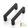 Ravinte 15 Pack Black Cabinet Pulls 3-1/2 Inch Square Cabinet