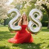 40 Inch Silver Number 28 Digital Balloon,Jumbo Mylar Foil Helium