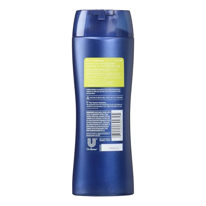 Suave Men Champú, Acondicionador Y Gel De Ducha 3 En