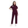 Meichoon Women's Medical Care Uniform Stand-up Zipper Top with Four