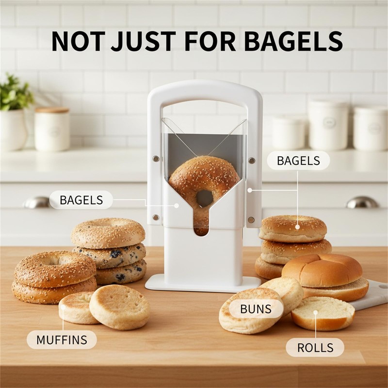 Bagel Slicer, Perfect for Bagels Guillotine Universal Slicer, Bagel Cutter