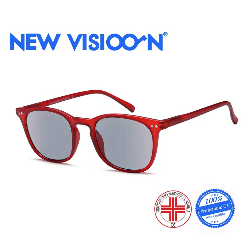 Newvision® NV1126-SG +3.00 Pre-Assembled Glasses with Dark Lenses Red