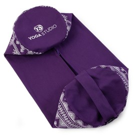 Yoga Studio Organic Cotton Bolster with Handle and Zip - Elephant Purple