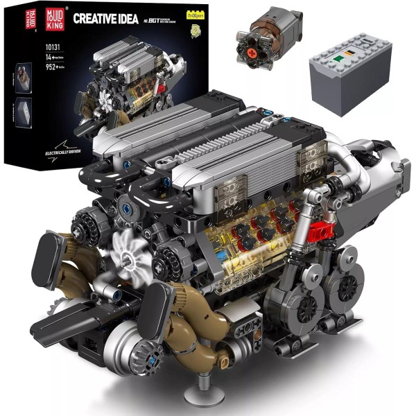 Mould King W16 Engine Building Blocks Sets, V8 Engine Model