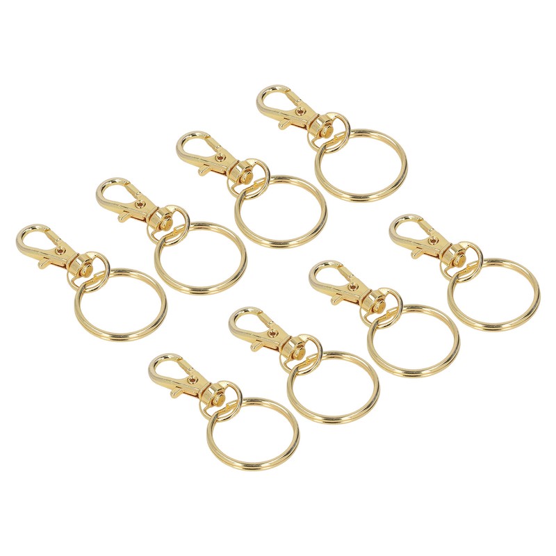 100PCS Gold Lobster Claw Clasp with Key Rings Rustproof Metal