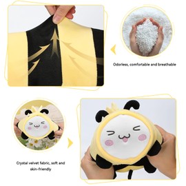 stocaggio 2-in-1 Travel Pillow for Kids - Soft and Adorable Animals Plushie That Converts into a U-Shaped Neck Pillow for Ultimate Comfort During Airplane, Train, Bus Trip-Yellow Bee