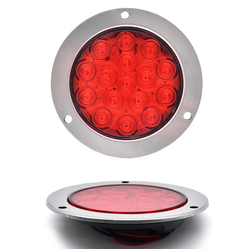 4x 4-inch 16LED Round Truck Tail Stop Turn Brake Lights