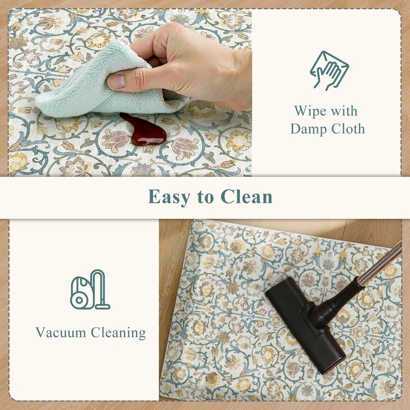 KIMODE Comfort Kitchen Mats for Floor Cushioned Anti Fatigue,Farmhouse Floral