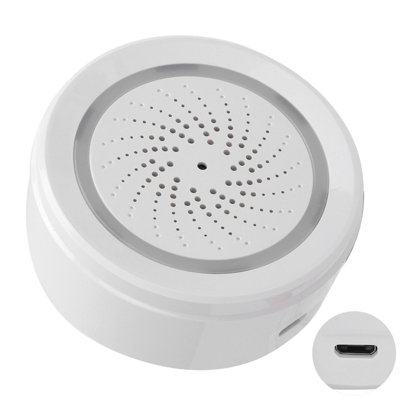 2.4GHz WiFi Temperature Humidity Sensor Detector Sound Light Alarm Smart