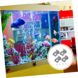 BUGUUYO 4Pcs Fish Tank Cover Brackets Durable Glass Lid Clips for Aquarium for Rimmed Aquariums Fish Tank Accessories
