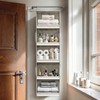 Vailando 5-Shelf Hanging Closet Organizer with Clear Dust Covers, Gray