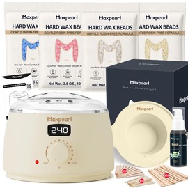 Digital Waxing Kit with Silicone Pot, Easy to Use, Beige