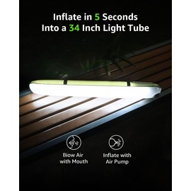 Inflatable Solar Camping Lights, Rechargeable Portable Lantern for Camping, Hiking & Survival | 4000mAh Battery | IP66 Waterproof | 4 Lighting Modes | Emergency Light for Power Outages